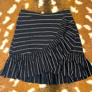 Black & White Ruffle Mini Skirt